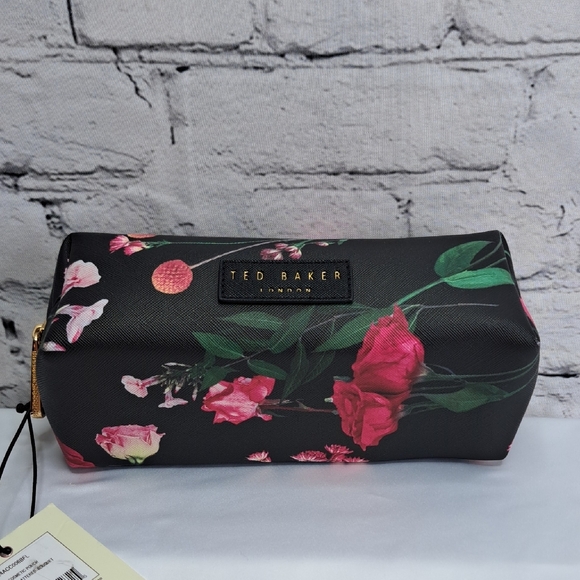 TED BAKER LONDON COSMETIC POUCH 'SCATTERED BOUQÙET' FĹORAL LOAF STYLE - Picture 11 of 16